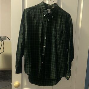 GAP Dark Green Checkered green plaid Button Down Shirt
